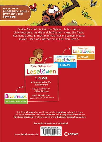 Produktbild: Lesel&ouml;wen 1. Klasse - Jim ist mies drauf - Haustier-Alarm!