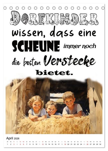 Produktbild: Dorfkinder und stolz darauf (Tischkalender 2026 DIN A5 hoch), CALVENDO Monatskalender