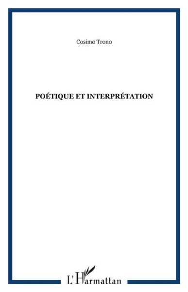 Produktbild: Poetique et interpretation