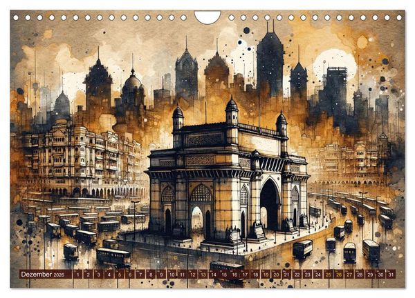Produktbild: Von New York bis Tokio - Ein KI-Kalender f&uuml;r Weltenbummler (Wandkalender 2026 DIN A4 quer), CALVENDO Monatskalender