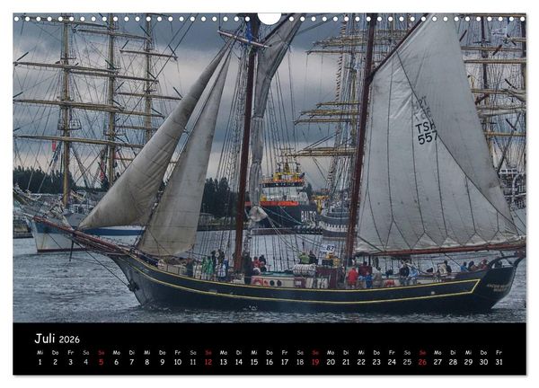 Produktbild: Windjammer vor Warnem&uuml;nde (Wandkalender 2026 DIN A3 quer), CALVENDO Monatskalender
