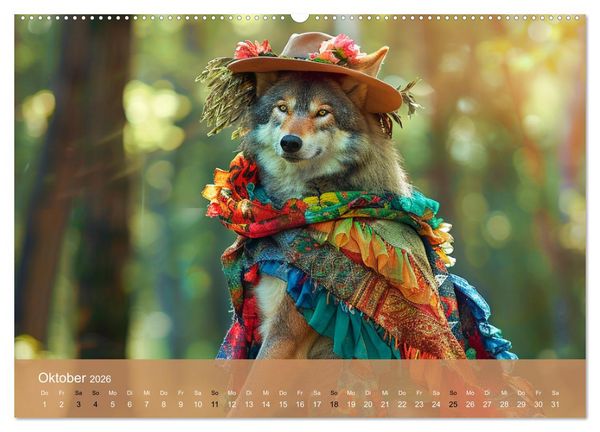 Produktbild: Waldtiere mit Stil. Tierische Trendsetter in der Natur (hochwertiger Premium Wandkalender 2026 DIN A2 quer), Kunstdruck in Hochglanz