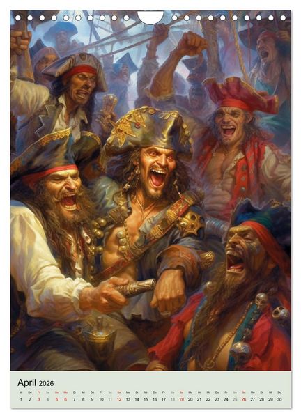 Produktbild: Piraten-Fantasy. Wilde Seer&auml;uber-Romantik im Mittelalter (Wandkalender 2026 DIN A4 hoch), CALVENDO Monatskalender