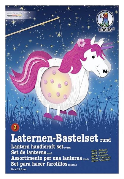 Produktbild: URSUS Laternenzeit Laternen-Bastelset rund Einhorn