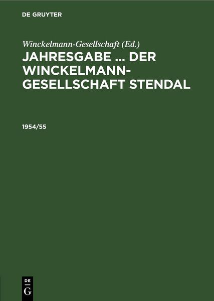 Produktbild: Jahresgabe ... der Winckelmann-Gesellschaft Stendal. 1954/55