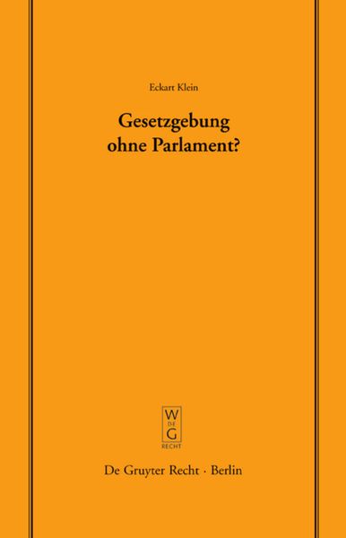 Produktbild: Gesetzgebung ohne Parlament?