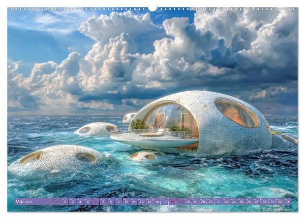 Produktbild: Tauche ein in die Zukunft - Science Fiction Unterwasserwelten (Wandkalender 2027 DIN A2 quer), CALVENDO Monatskalender