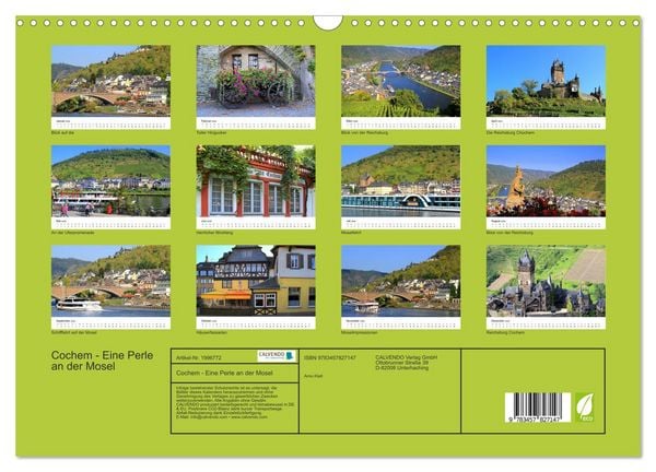 Produktbild: Cochem - Eine Perle an der Mosel (Wandkalender 2026 DIN A3 quer), CALVENDO Monatskalender
