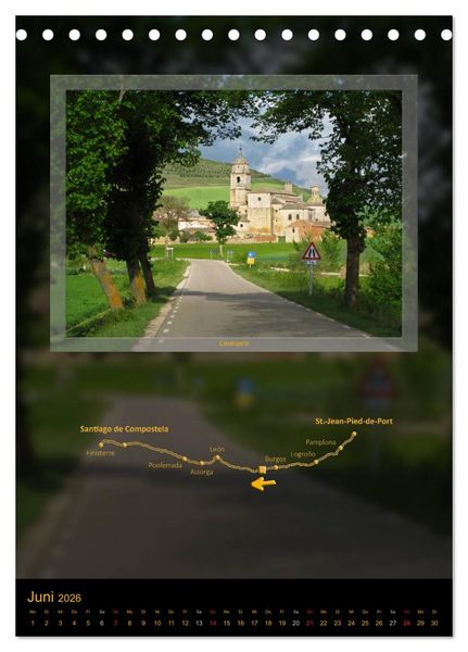 Produktbild: Jakobsweg - Camino Franc&eacute;s (Tischkalender 2026 DIN A5 hoch), CALVENDO Monatskalender
