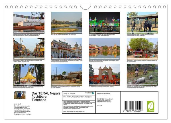 Produktbild: Das TERAI, Nepals fruchtbare Tiefebene (Wandkalender 2026 DIN A4 quer), CALVENDO Monatskalender