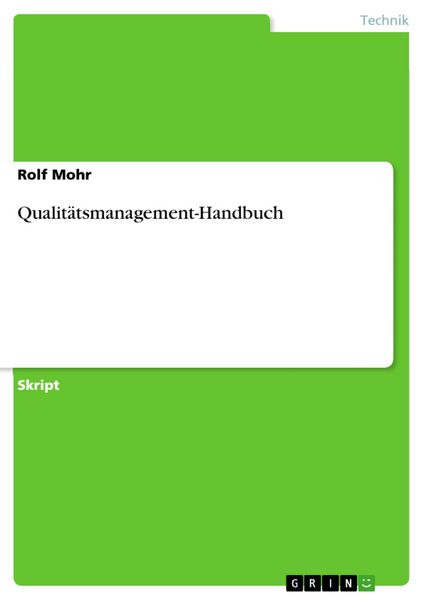 Produktbild: Qualit&auml;tsmanagement-Handbuch