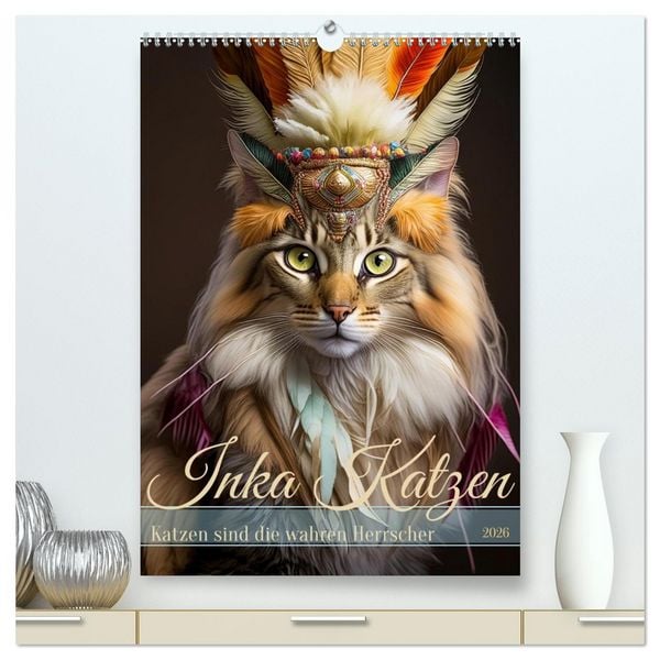 Produktbild: Inka Katzen - Katzen sind die wahren Herrscher (hochwertiger Premium Wandkalender 2026 DIN A2 hoch), Kunstdruck in Hochglanz