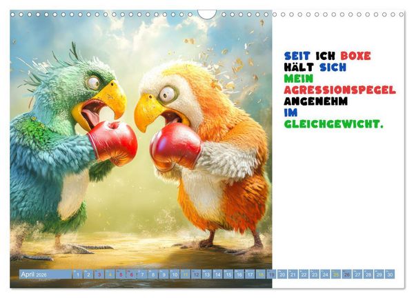 Produktbild: Vogelspr&uuml;che - Humor (Wandkalender 2026 DIN A3 quer), CALVENDO Monatskalender