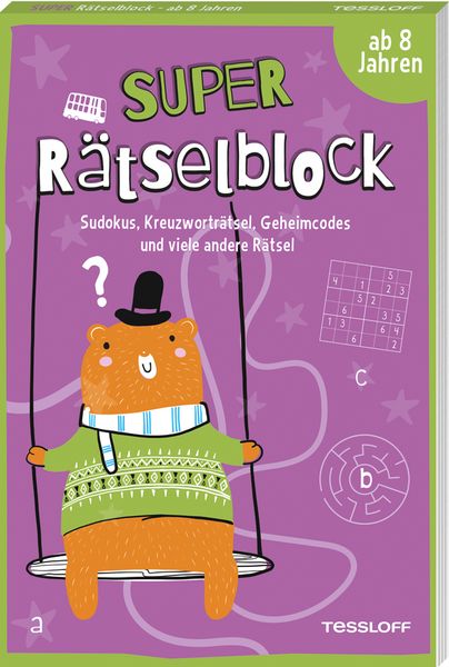 Produktbild: Super R&auml;tselblock ab 8 Jahren.Sudokus, Kreuzw&ouml;rtr&auml;tsel, Geheimcodes und viele andere R&auml;tsel