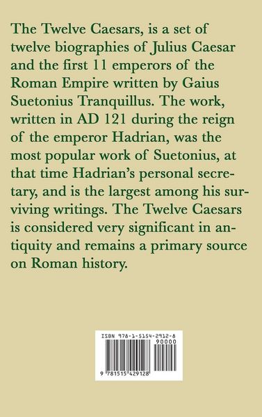 Produktbild: The Lives of the Twelve Caesars -Grammarians, Rhetoricians and Poets-