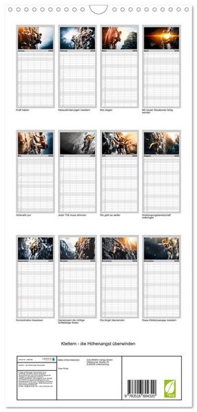 Produktbild: Familienplaner 2026 - Klettern - die H&ouml;henangst &uuml;berwinden mit 5 Spalten (Wandkalender, 21 x 45 cm) CALVENDO