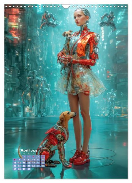 Produktbild: Cyberpunk &Auml;sthetik &ndash; Neonstadt mit seinne Bewohnern (Wandkalender 2026 DIN A3 hoch), CALVENDO Monatskalender