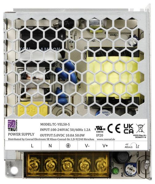 Produktbild: TRU COMPONENTS TC-13493656 Netzteil / Stromversorgung 5 V/DC 10A 50W