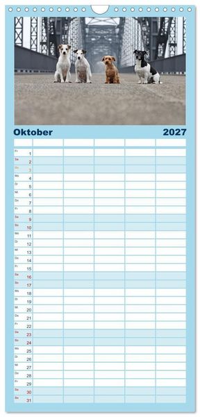 Produktbild: Familienplaner 2027 - Parson Russell Terrier mit 5 Spalten (Wandkalender, 21 x 45 cm) CALVENDO