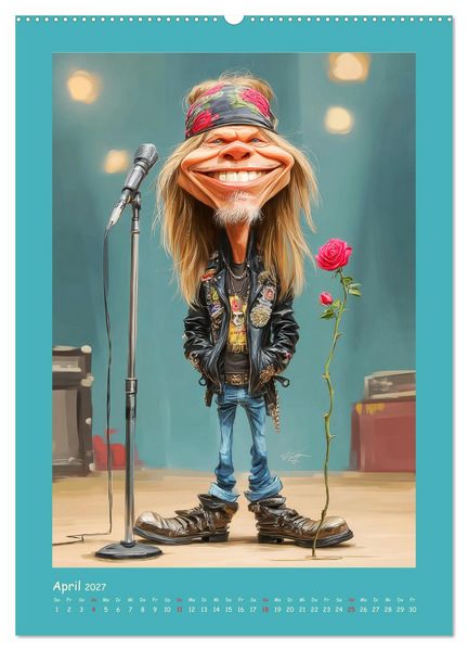 Produktbild: Rock-Rhythmus. Karikaturen zwischen Kunst und Kult (Wandkalender 2027 DIN A2 hoch), CALVENDO Monatskalender