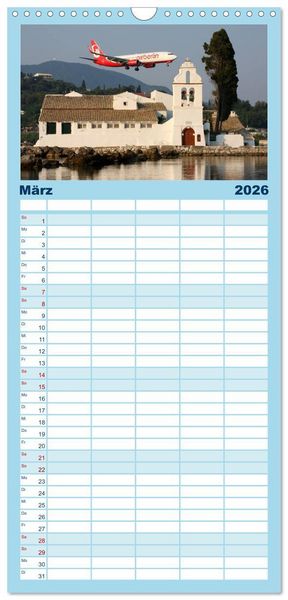 Produktbild: Familienplaner 2026 - Faszination Fliegerei mit 5 Spalten (Wandkalender, 21 x 45 cm) CALVENDO