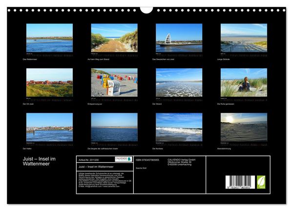Produktbild: Juist &ndash; Insel im Wattenmeer (Wandkalender 2026 DIN A3 quer), CALVENDO Monatskalender