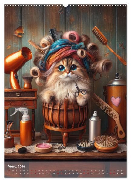 Produktbild: Katzen im Boho-Look - Ein Jahr voller Vielfalt und Charme mit niedlichen Samtpfoten (Wandkalender 2026 DIN A2 hoch), CALVENDO Monatskalender