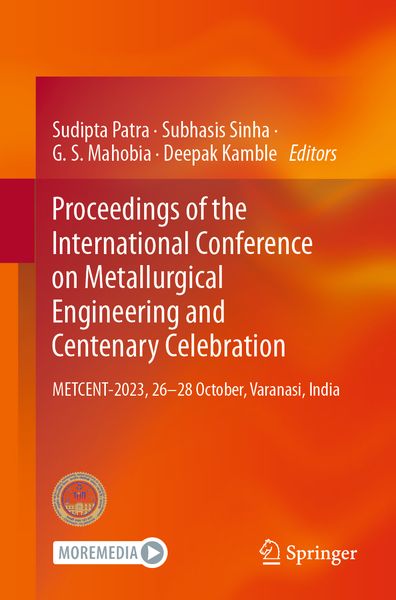 Produktbild: Proceedings of the International Conference on Metallurgical Engineering and Centenary Celebration