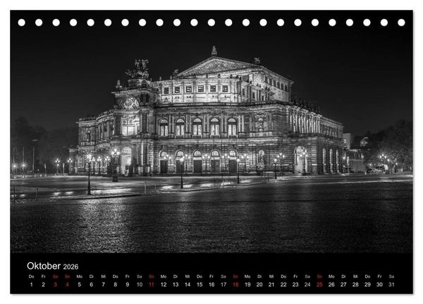Produktbild: Dresden - Elbflorenz bei Nacht (Tischkalender 2026 DIN A5 quer), CALVENDO Monatskalender