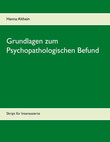 Produktbild: Grundlagen zum Psychopathologischen Befund