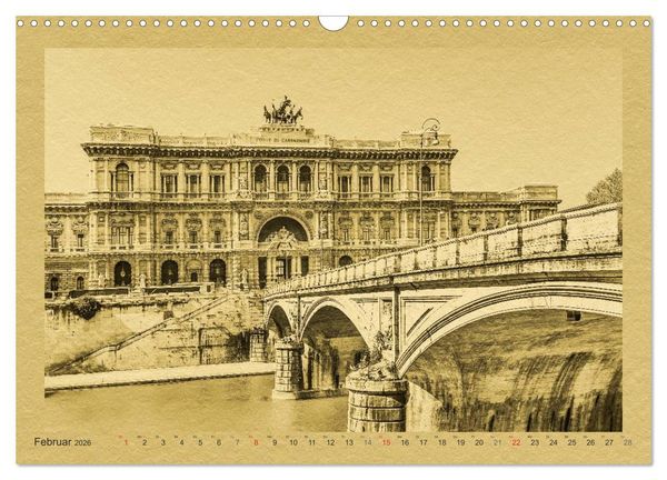 Produktbild: Rom-Ein Kalender im Zeitungsstil (Wandkalender 2026 DIN A3 quer), CALVENDO Monatskalender