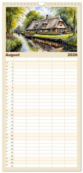 Produktbild: Familienplaner 2026 - Zauberhafte Niederlande mit 5 Spalten (Wandkalender, 21 x 45 cm) CALVENDO