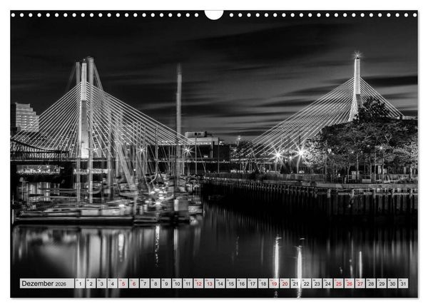 Produktbild: BOSTON Monochrome Stadtansichten (Wandkalender 2026 DIN A3 quer), CALVENDO Monatskalender