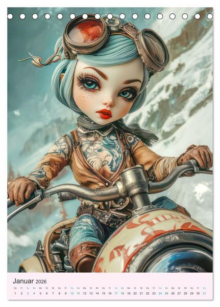 Produktbild: Steampunk Puppen &ndash; Zauberhafte Puppenfiguren (Tischkalender 2026 DIN A5 hoch), CALVENDO Monatskalender