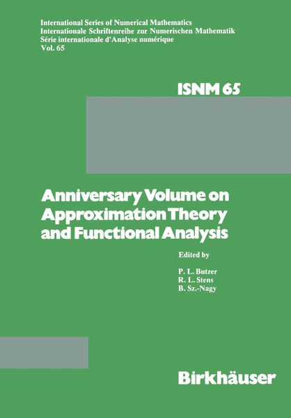 Produktbild: Anniversary Volume on Approximation Theory and Functional Analysis