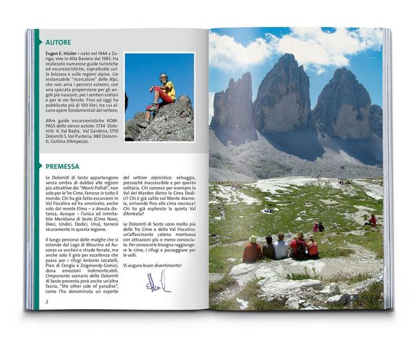 Produktbild: KOMPASS guida escursionistica Dolomiti di Sesto, Parco Naturale Tre Cime, 50 itinerari