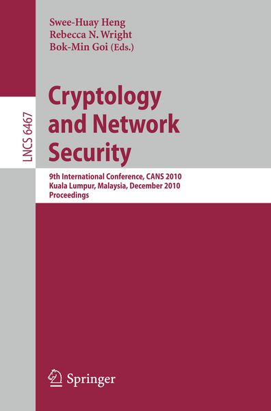 Produktbild: Cryptology and Network Security