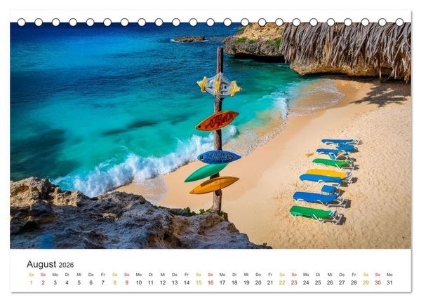 Produktbild: Cura&ccedil;ao - paradiesische Insel in der Karibik (Tischkalender 2026 DIN A5 quer), CALVENDO Monatskalender
