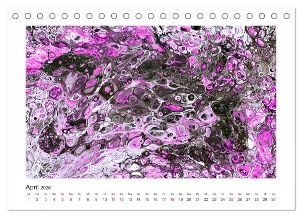 Produktbild: Dein abstraktes Jahr mit der Farbe Purpur (Tischkalender 2026 DIN A5 quer), CALVENDO Monatskalender