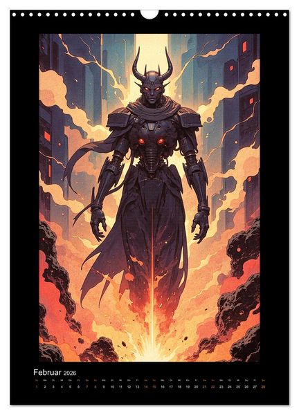 Produktbild: Cybertronic Chaos: Anime-inspirierte KI- Charaktere (Wandkalender 2026 DIN A3 hoch), CALVENDO Monatskalender