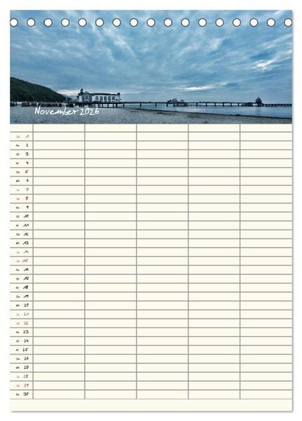 Produktbild: R&uuml;gen - Urlaubsparadies an der Ostsee - Familienplaner (Tischkalender 2026 DIN A5 hoch), CALVENDO Monatskalender