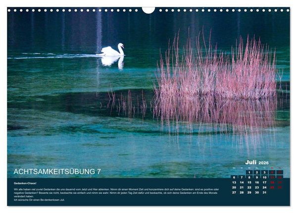 Produktbild: Achtsamkeit, 12 &Uuml;bungen zu mehr Achtsamkeit. (Wandkalender 2026 DIN A3 quer), CALVENDO Monatskalender