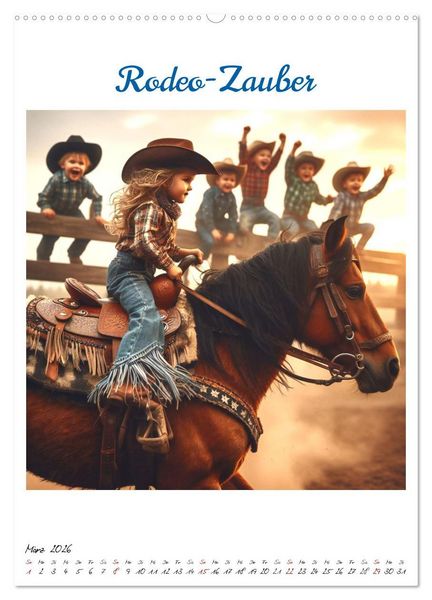 Produktbild: Wild-West Family - Yee-haw! K&uuml;nstliche Impressionen: Ein Jahr im Wilden Westen (Wandkalender 2026 DIN A2 hoch), CALVENDO Monatskalender
