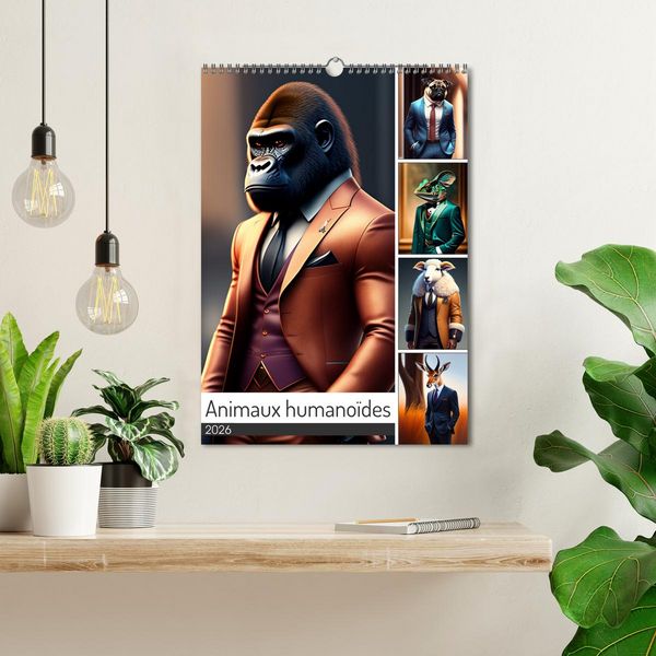 Produktbild: Animaux humano&iuml;des (Calendrier mural 2026 DIN A3 horizontal), CALVENDO calendrier mensuel