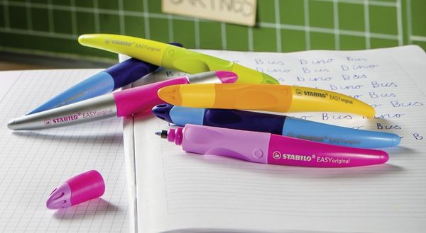 Produktbild: STABILO Tintenroller Rechtshänder - EASYoriginal dunkel-/hellblau - Einzelstift - blau (löschbar) inkl. Patrone