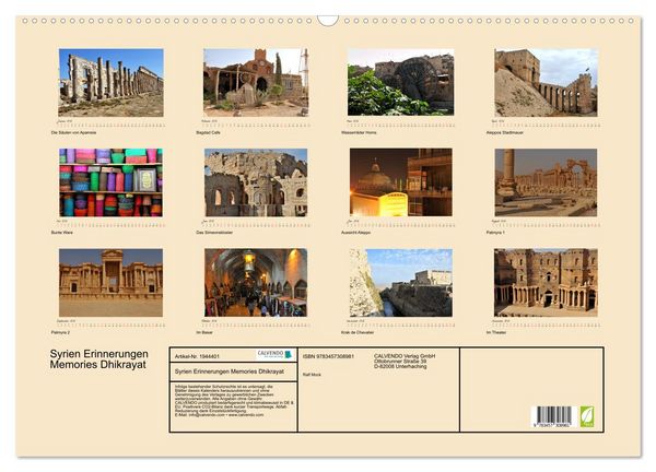 Produktbild: Syrien Erinnerungen Memories Dhikrayat (Wandkalender 2026 DIN A2 quer), CALVENDO Monatskalender