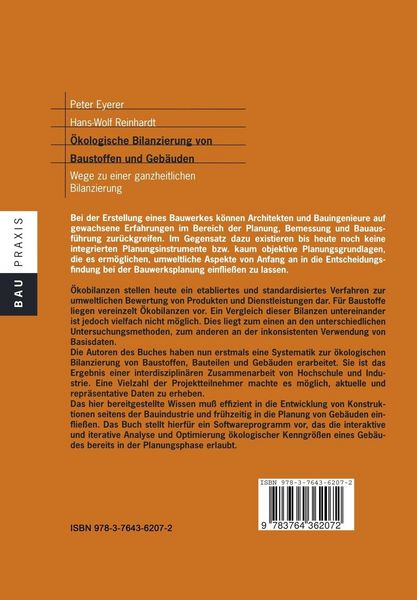 Produktbild: &Ouml;kologische Bilanzierung von Baustoffen und Geb&auml;uden