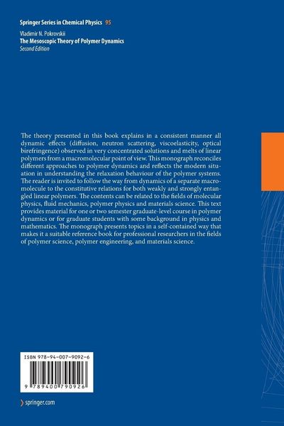 Produktbild: The Mesoscopic Theory of Polymer Dynamics