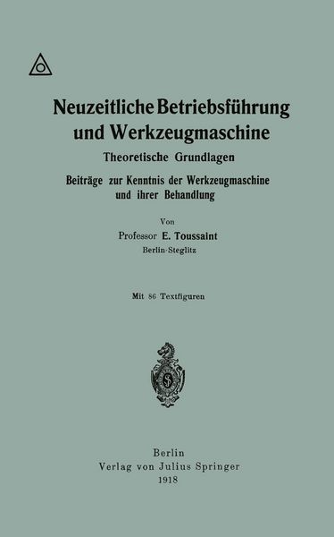 Produktbild: Neuzeitliche Betriebsf&uuml;hrung und Werkzeugmaschine