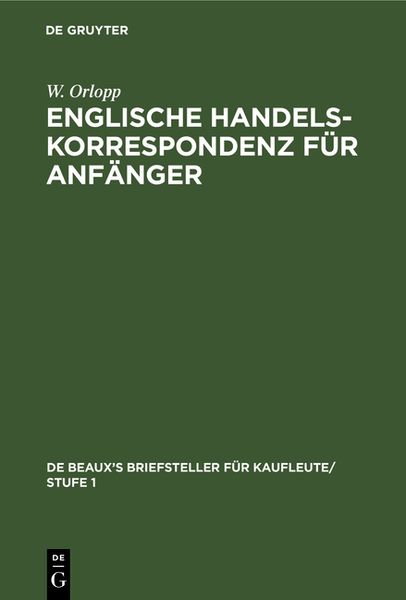 Produktbild: Englische Handelskorrespondenz f&uuml;r Anf&auml;nger